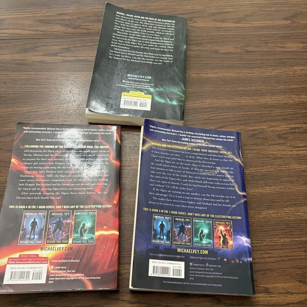 Michael Vey Books Lot Of 3 Richard Paul Evans Books 3-5